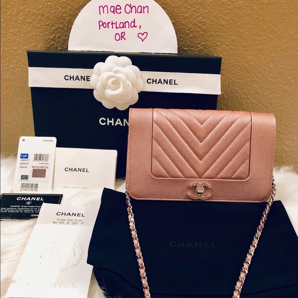 Chanel Iridescent Rose Gold 19p Woc - Picture 1 of 7